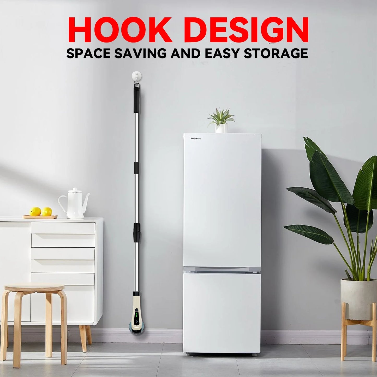 Electric Spin Scrubber, Cordless Bath Tub Power Scrubber with Long Handle & 7 Replaceable Heads, Shower Cleaning Brush Household Tools for Bathroom & Tile Floor