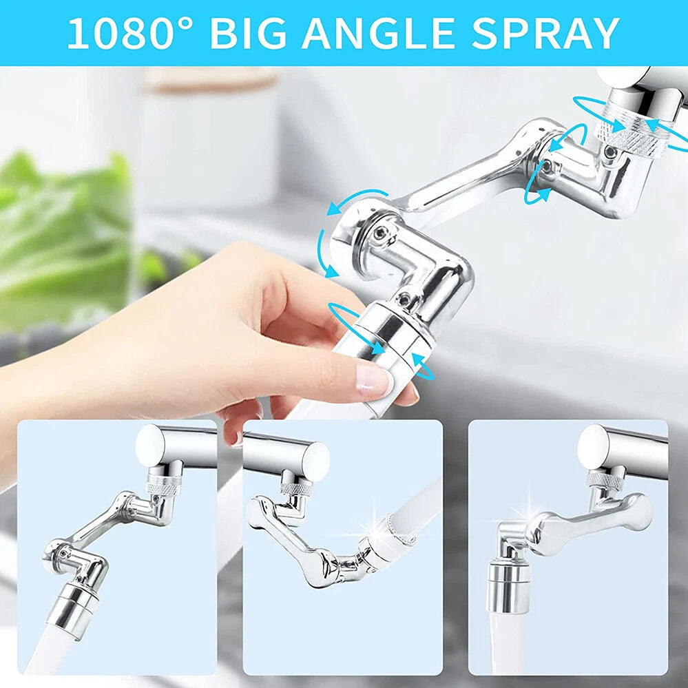 2 Pack Universal 1080° Swivel Robotic Arm Swivel Extension Abs Faucet Aerator