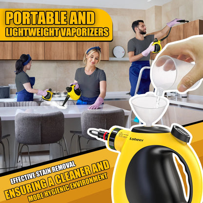 Pressurized Handheld Steam Cleaner for Home, 1200W Multi-Surface Steamer, 12.8Oz Natural Steamer for Cleaning Car, Bathroom, Shower, Upholstery, Grout, Window, Grease