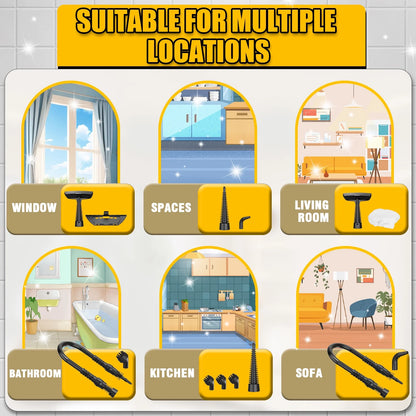 Pressurized Handheld Steam Cleaner for Home, 1200W Multi-Surface Steamer, 12.8Oz Natural Steamer for Cleaning Car, Bathroom, Shower, Upholstery, Grout, Window, Grease